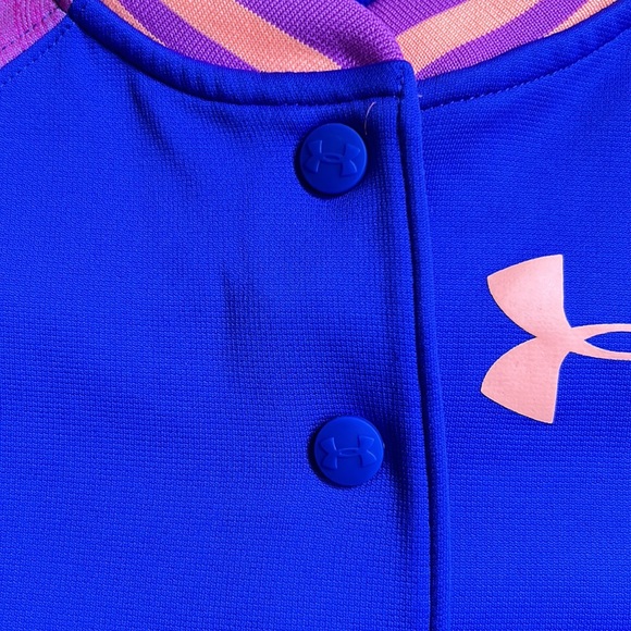UNDER ARMOUR | GIRL'S LOOSE COLOGEAR VARSITY JACKET - Picture 6 of 9
